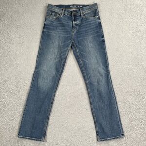 Devil Dog Bootcut Jeans Men 32x32 Blue Stretch Whiskered Fade Denim DD6002